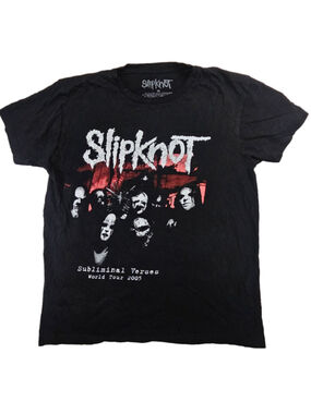 Slipknot Subliminal Verses World Tour 2005 Band T Shirt XL Black Double Sided Me
